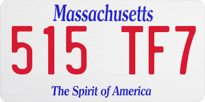 MA license plate 515TF7