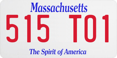 MA license plate 515TO1