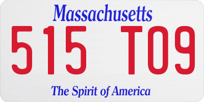 MA license plate 515TO9
