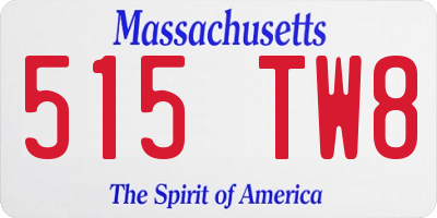 MA license plate 515TW8