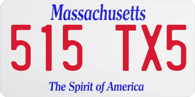 MA license plate 515TX5