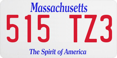 MA license plate 515TZ3