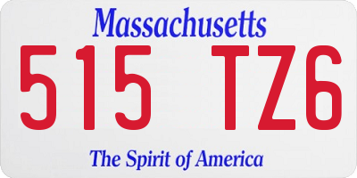 MA license plate 515TZ6