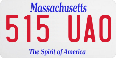 MA license plate 515UA0
