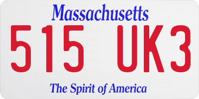 MA license plate 515UK3