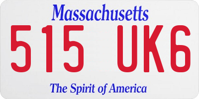 MA license plate 515UK6