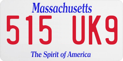 MA license plate 515UK9