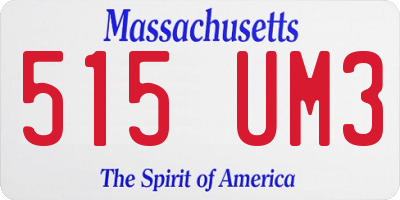 MA license plate 515UM3