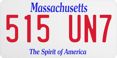MA license plate 515UN7