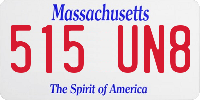 MA license plate 515UN8