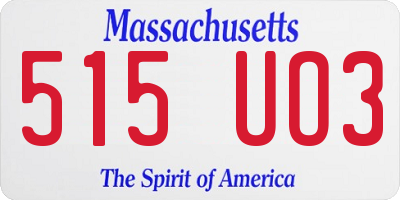 MA license plate 515UO3