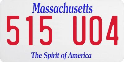 MA license plate 515UO4