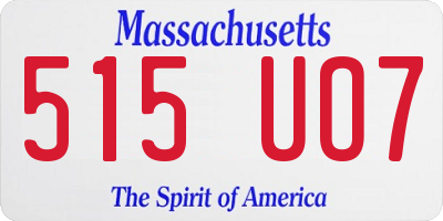MA license plate 515UO7