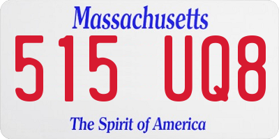 MA license plate 515UQ8