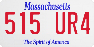 MA license plate 515UR4