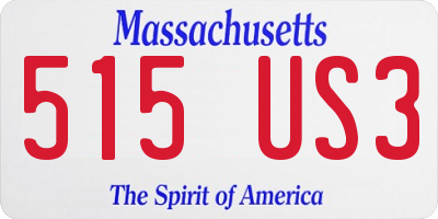 MA license plate 515US3