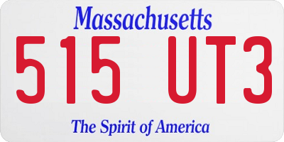 MA license plate 515UT3