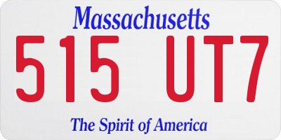 MA license plate 515UT7
