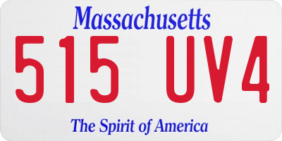 MA license plate 515UV4