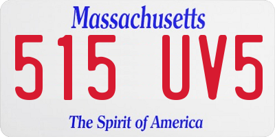 MA license plate 515UV5