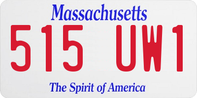 MA license plate 515UW1