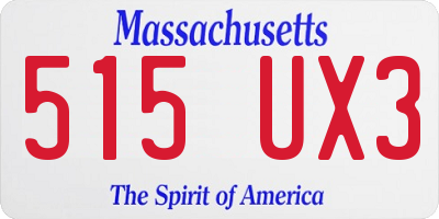 MA license plate 515UX3