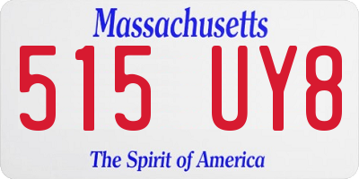 MA license plate 515UY8