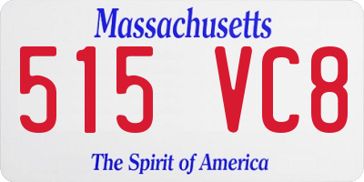 MA license plate 515VC8