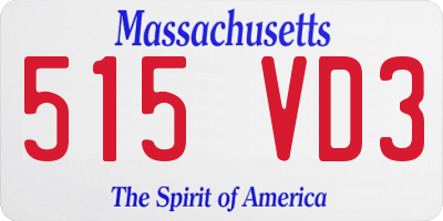 MA license plate 515VD3