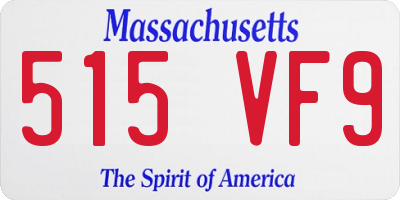 MA license plate 515VF9