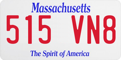 MA license plate 515VN8
