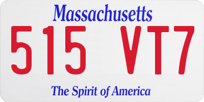 MA license plate 515VT7