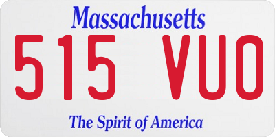 MA license plate 515VU0