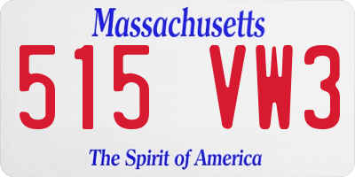 MA license plate 515VW3