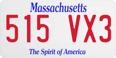 MA license plate 515VX3