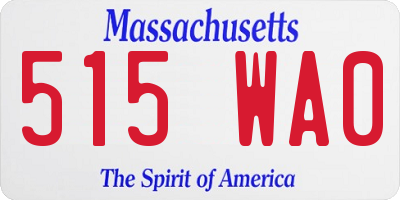 MA license plate 515WA0