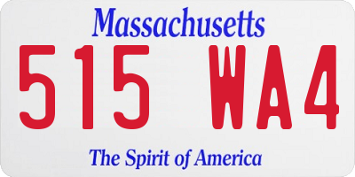 MA license plate 515WA4