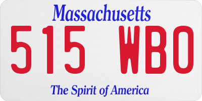 MA license plate 515WB0
