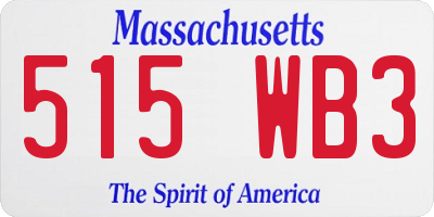 MA license plate 515WB3