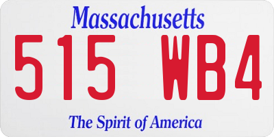 MA license plate 515WB4