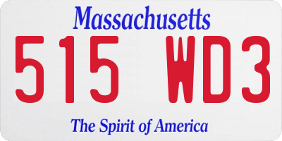 MA license plate 515WD3