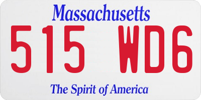 MA license plate 515WD6