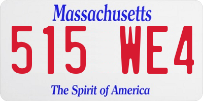 MA license plate 515WE4