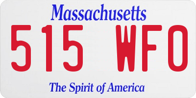 MA license plate 515WF0