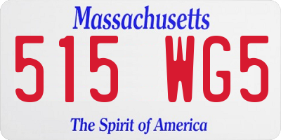 MA license plate 515WG5