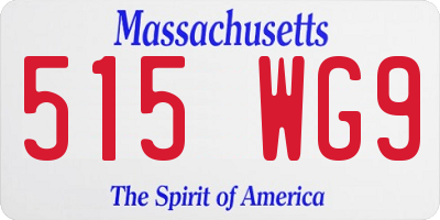 MA license plate 515WG9