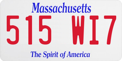 MA license plate 515WI7
