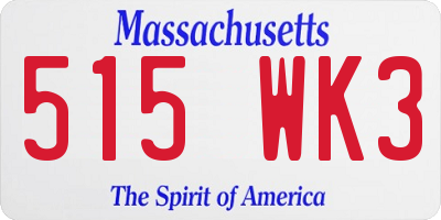 MA license plate 515WK3