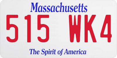 MA license plate 515WK4