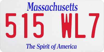 MA license plate 515WL7